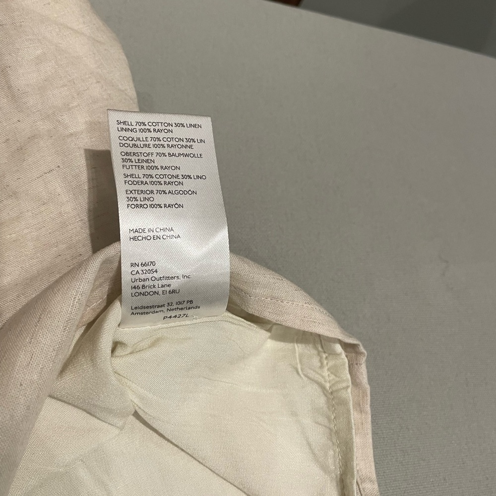 Anthropologie Cream Linen Button-Front Skort - Picture 6 of 6